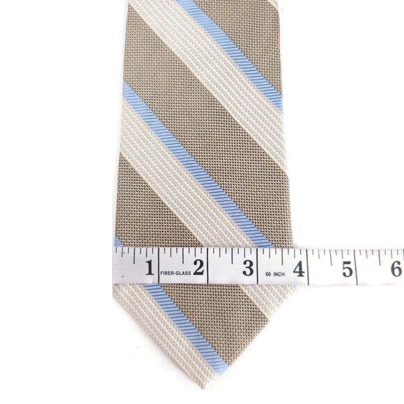 Joseph Abboud Classic Men Necktie 100% Silk Striped Beige Blue 59x4 - NWOT Italy - Picture 4 of 5